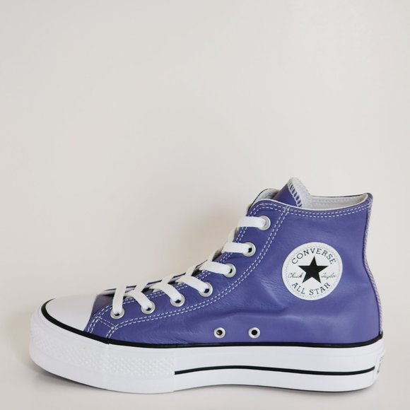 Converse CTAS Lift Hi Slate Lilac Leather Women's Platform Sneakers A09954C NWT - Picture 3 of 6
